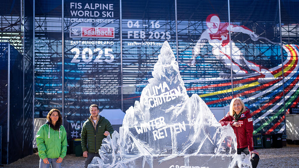 Aktion "Klima schützen, Winter retten" in Saalbach