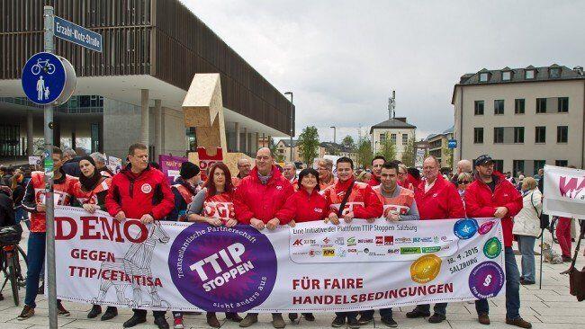 Auch in Salzburg wurde bereits gegen TTIP protestiert.