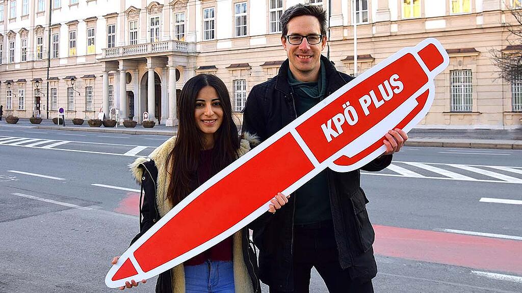 Die Liste wird von Kay-Michael Dankl (re.) und Nadile Kiran angeführt.