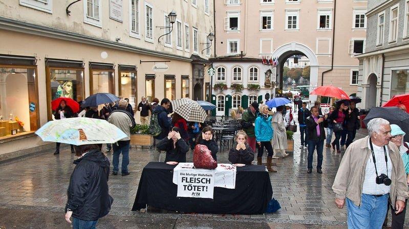 PETA-Aktion in Salzburg