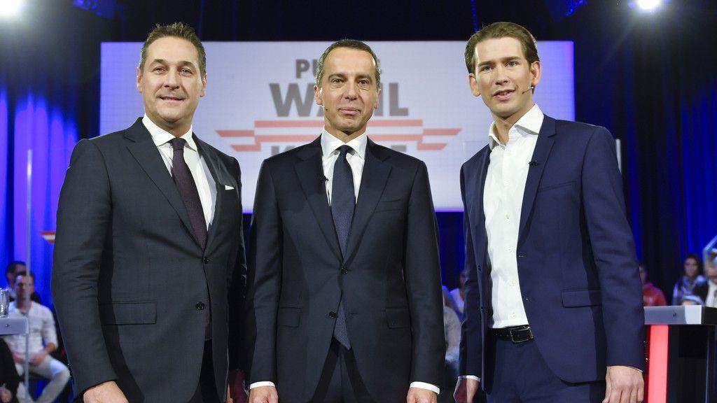 Bilder TV-Duell Strache Kern Kurz
