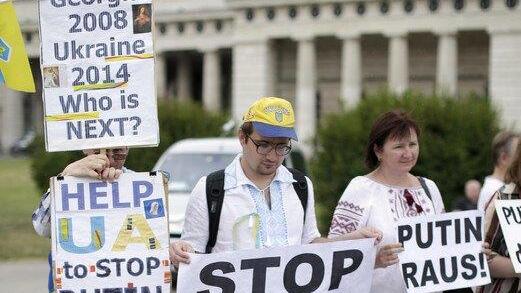 Demonstration gegen Putin-Besuch in Wien