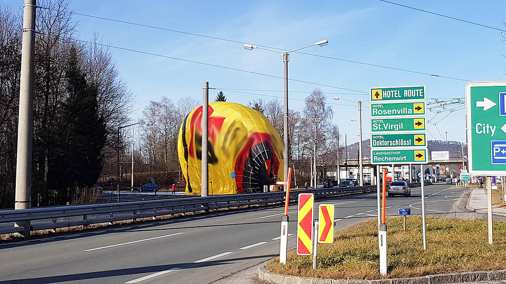 Heißluftballon, Notlandung, Alpenstraße