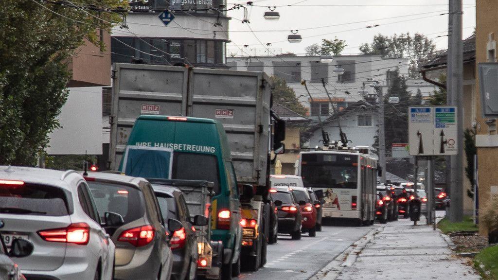 Stau im Zentrum von Salzburg