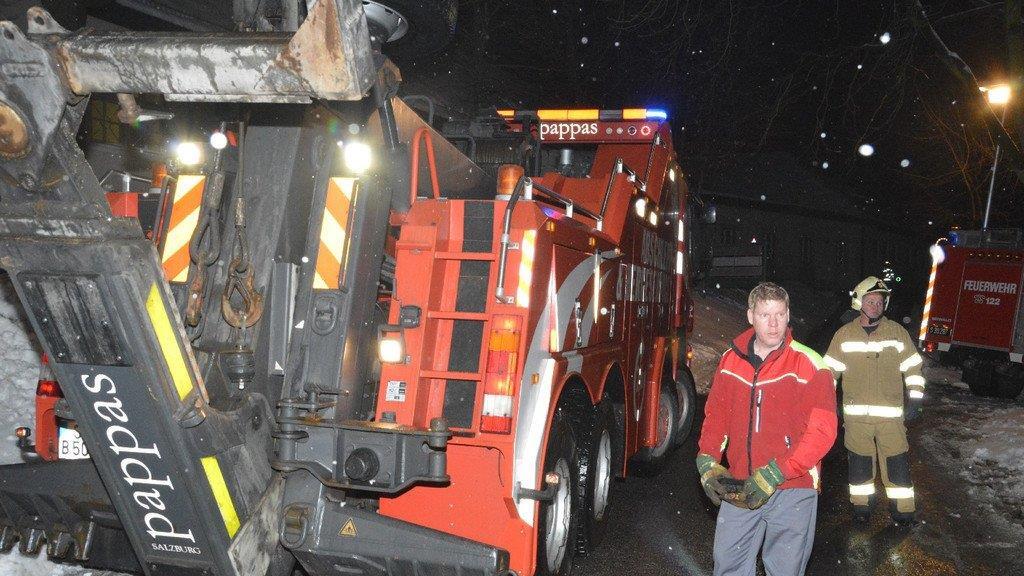 Schwierige Lkw-Bergung