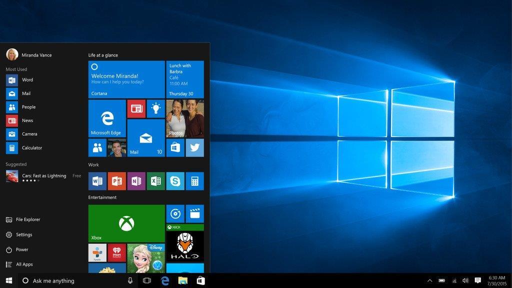 Vorschau auf Windows 10
