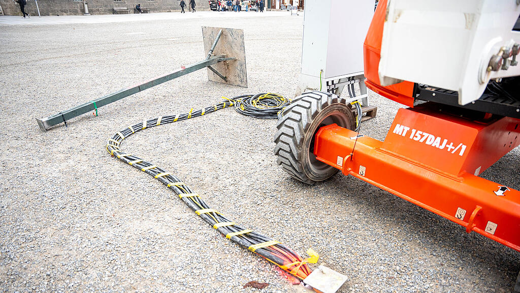 Aufbau Christkindlmarkt
