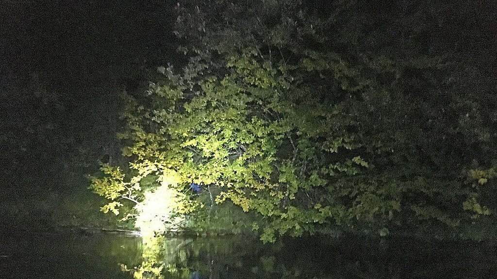 Die Familie machte mit Licht auf sich aufmerksam.
