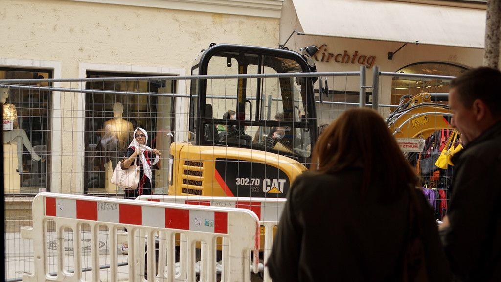 Bauarbeiten in der Getreidegasse