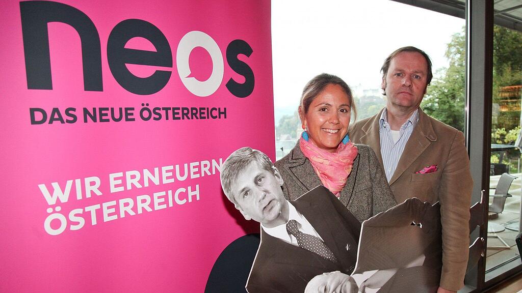 Auch die Salzburger NEOS Barbara Unterkofler (li.) und Matthias Strolz wollen bei der NR-Wahl überraschen.