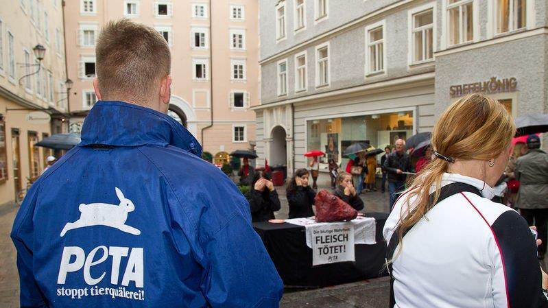 PETA-Aktion in Salzburg