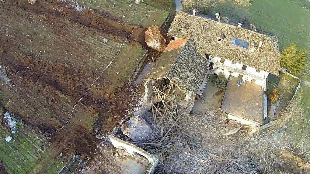 Südtirol: Felssturz in Rungg in Tramin - spektakuläre Luftaufnahmen