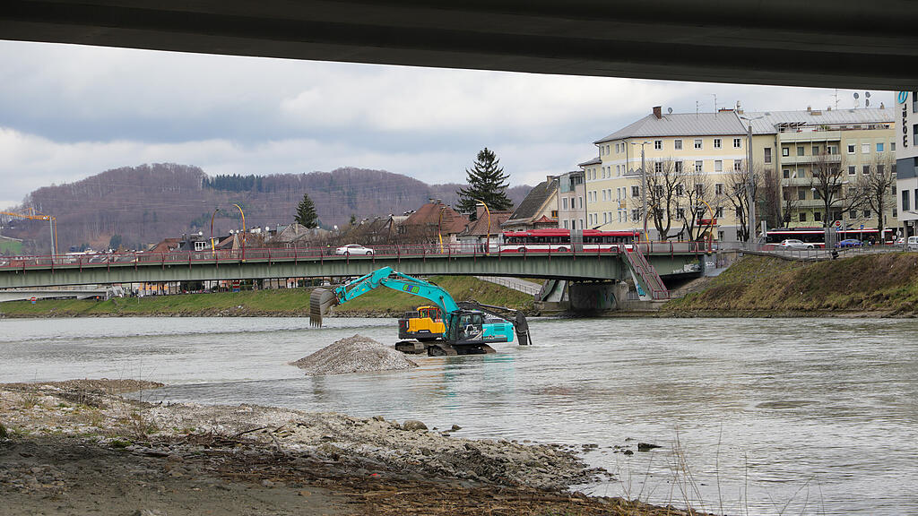 Baggerarbeiten Salzach