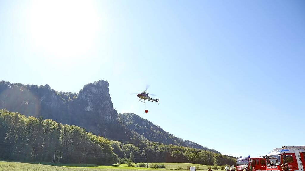 Waldbrand-Übung in Koppl und am Nockstein