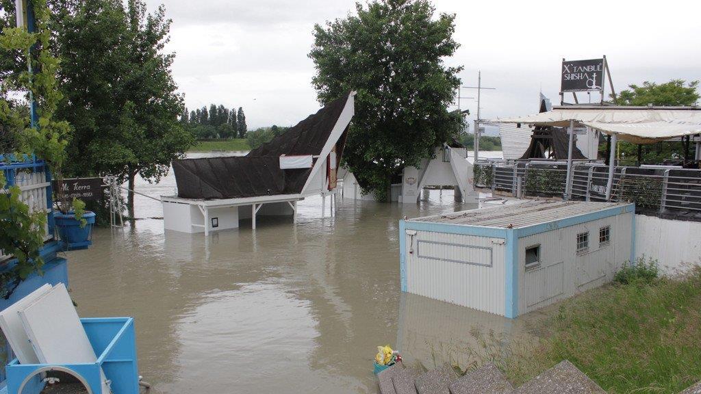 Hochwasser in Wien (Copa Cagrana)