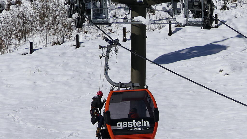 Gondelbahn-Evakuierung: Gasteiner Bergbahnen üben Ernstfall