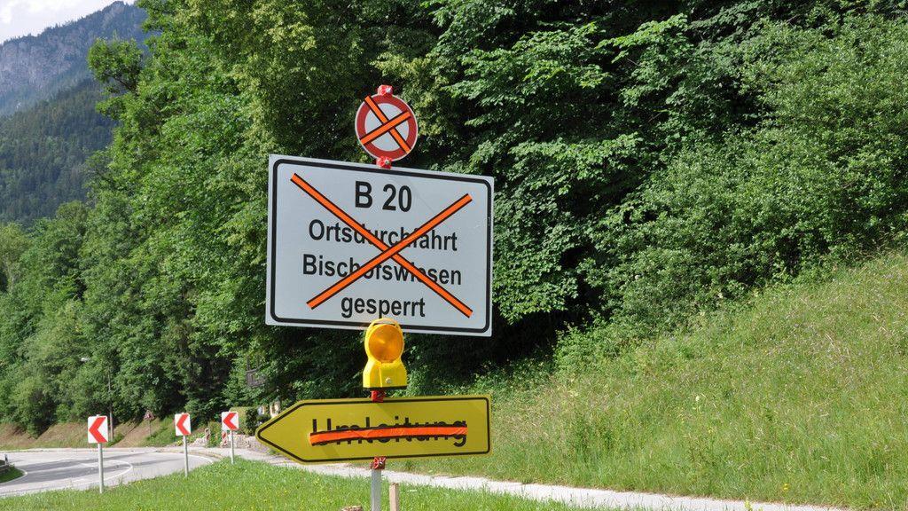 Großbaustelle auf B20 in Bischofswiesen