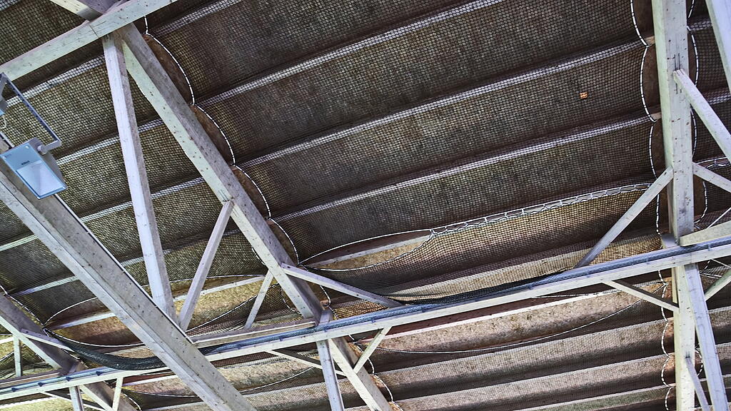 Sicherheitsnetz an Decke im Salzburger Volksgarten