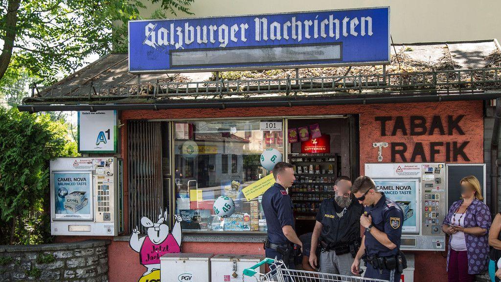 Überfall auf Trafik in Liefering: Bilder vom Tatort