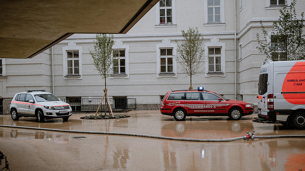 Feuerwehrübung im neuen Seniorenwohnhaus Nonntal
