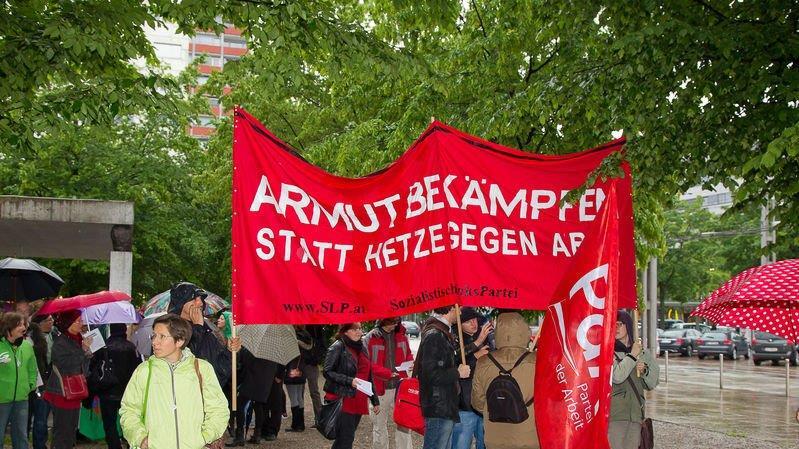 Bettler-Protestmarsch in Salzburg