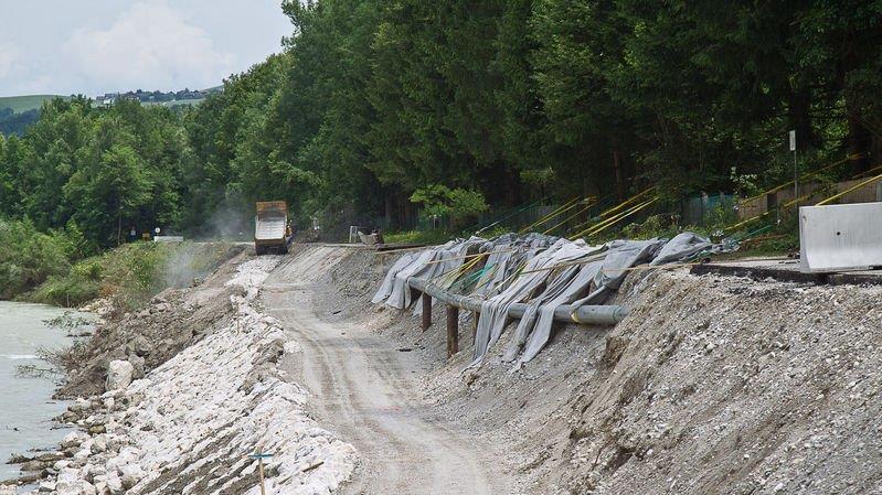 Bauarbeiten an rechter Saalachzeile