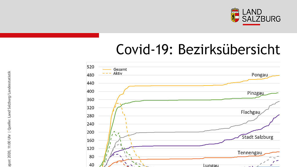 Sechs Monate Coronavirus in Salzburg: Statistik