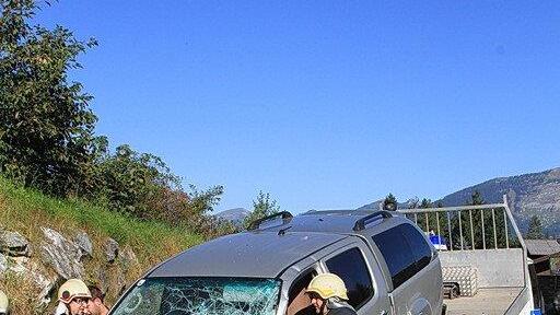 Bilder vom Unfall auf der B166
