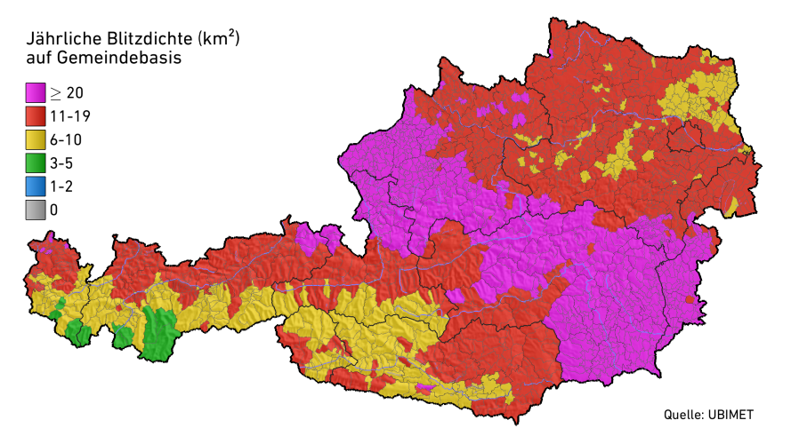 Blitzdichte Österreich