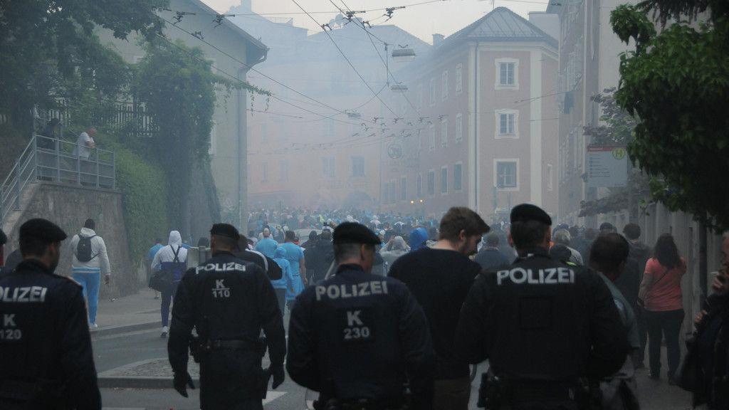EL-Halbfinale in Salzburg: Fan-Marsch der Marseille-Anhänger