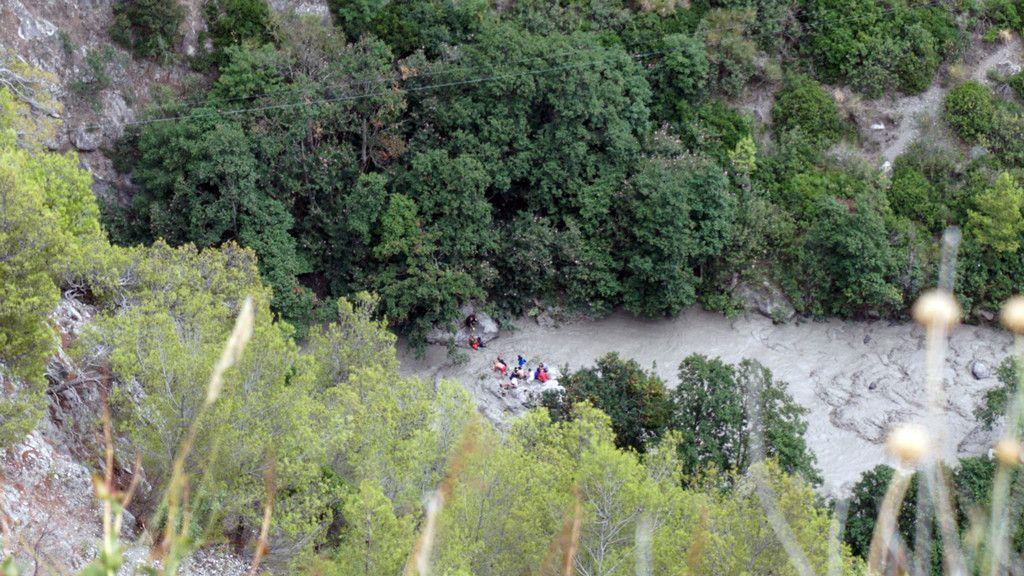 Flut in Schlucht in Italien