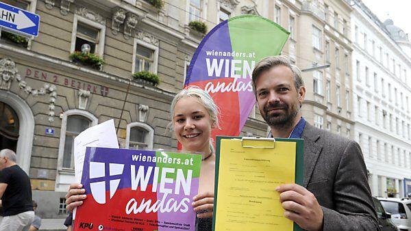 "Wien anders": Kandidatin Juliana Okropiridse und Martin Ehrenhauser