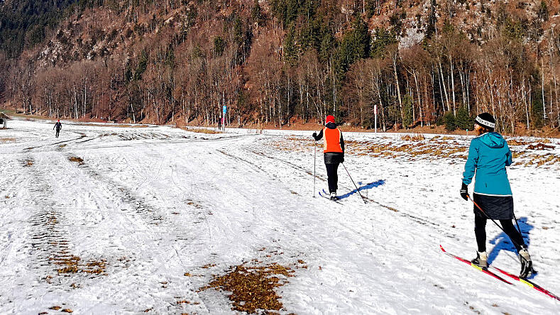 Die Touristen kamen trotz Schneemangels