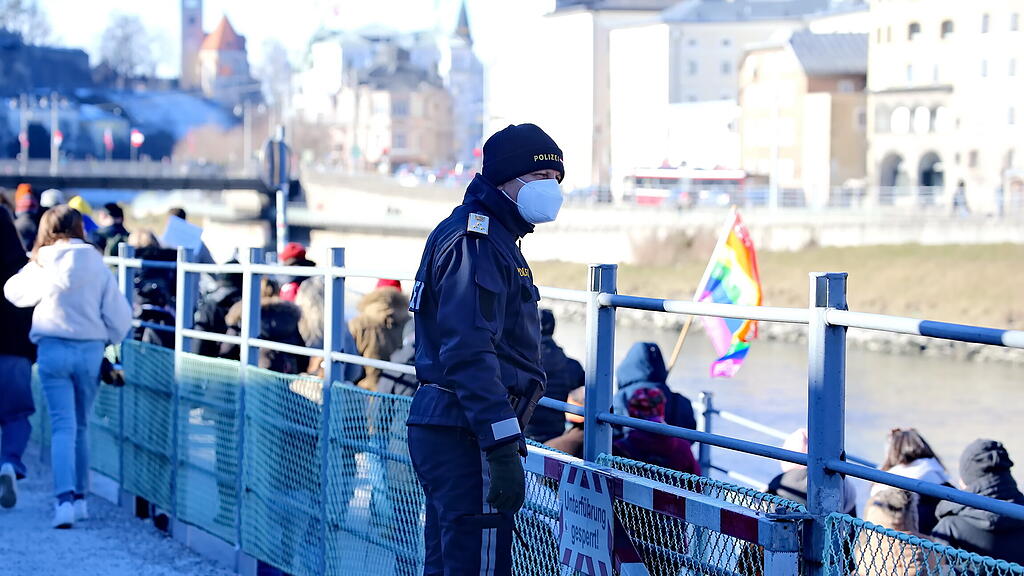 Corona-Demonstration in der Stadt Salzburg
