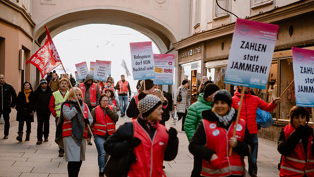 Protestkundgebung GPA-djp Salzburg