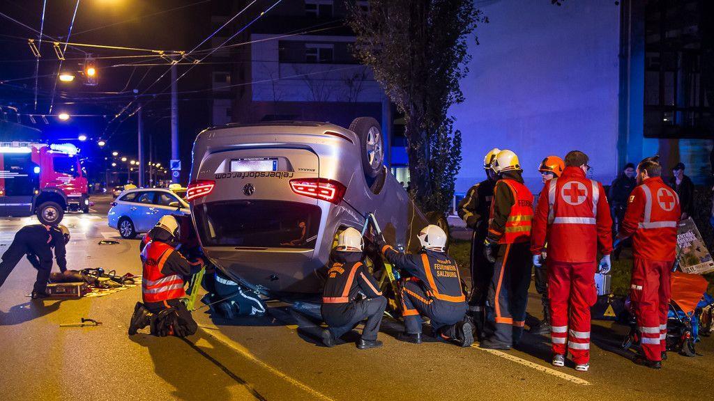 Pkw-Überschlag in der Stadt Salzburg