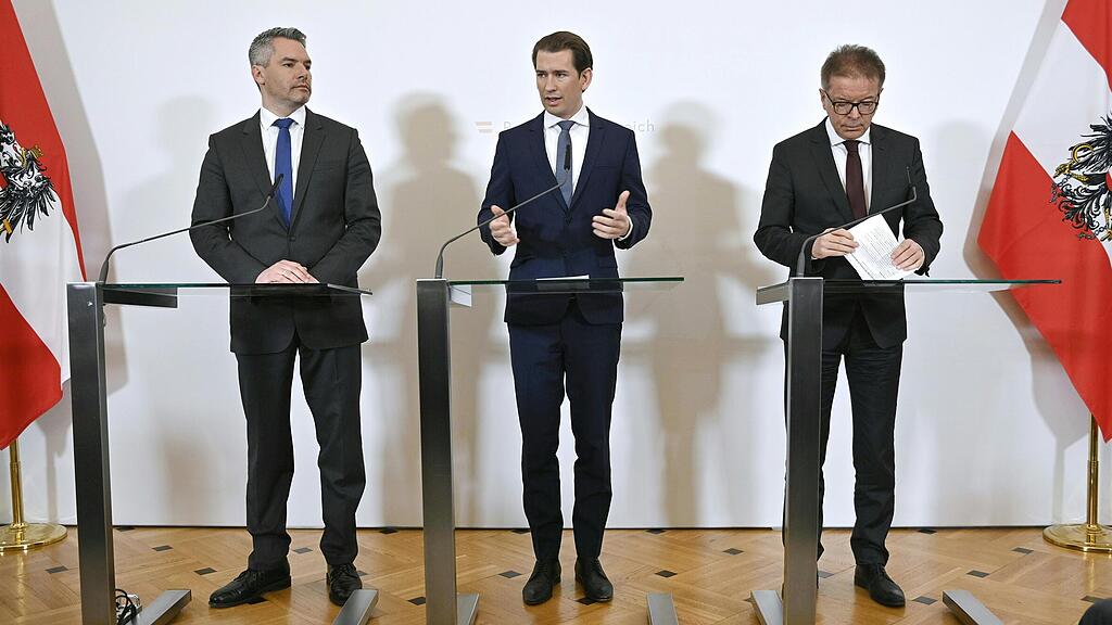 Sebastian Kurz, Rudolf Anschober, Karl Nehammer