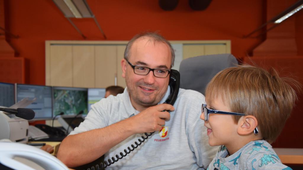 Kinderträume: Matthias bei der Feuerwehr