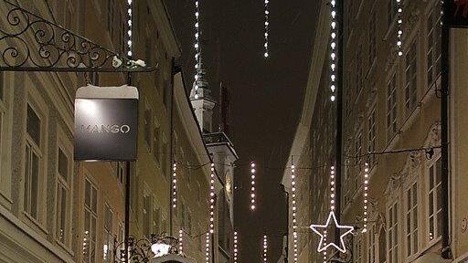 Winternacht in der Stadt Salzburg