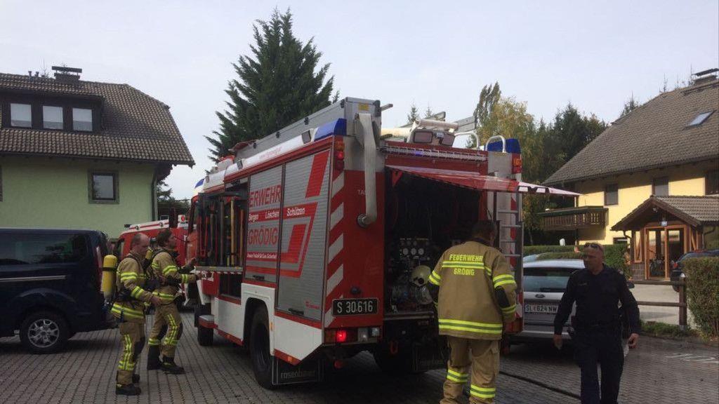 Bilder der Löscharbeiten Grödig