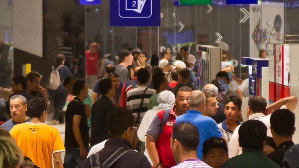 Flüchtlinge am Salzburger Hauptbahnhof