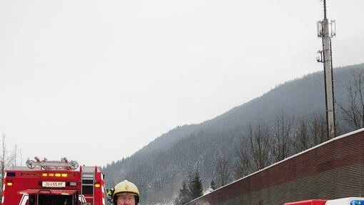Reisebus in Vollbrand