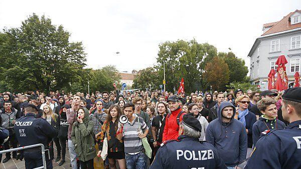 Die Polizei war in Graz höchst präsent