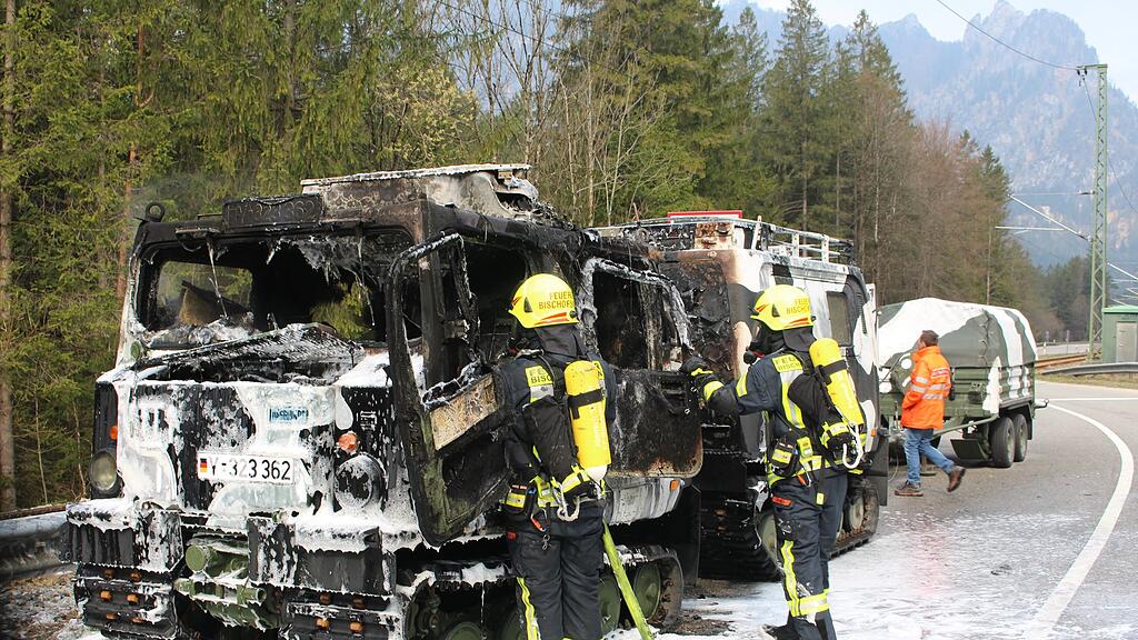 Brand Militärfahrzeug Bischofswiesen