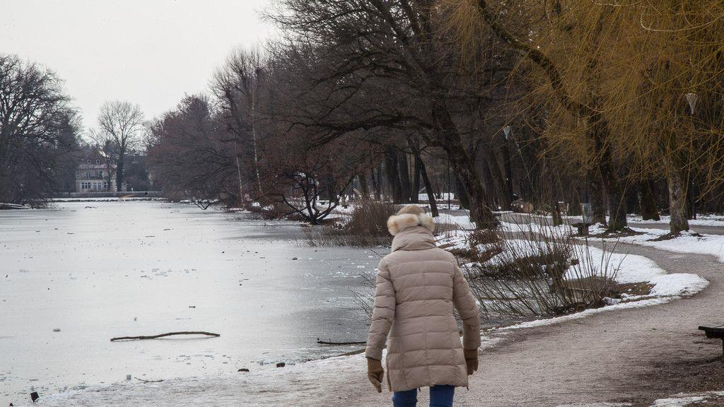 Bitterkaltes Wetter am Leopoldskroner Weiher