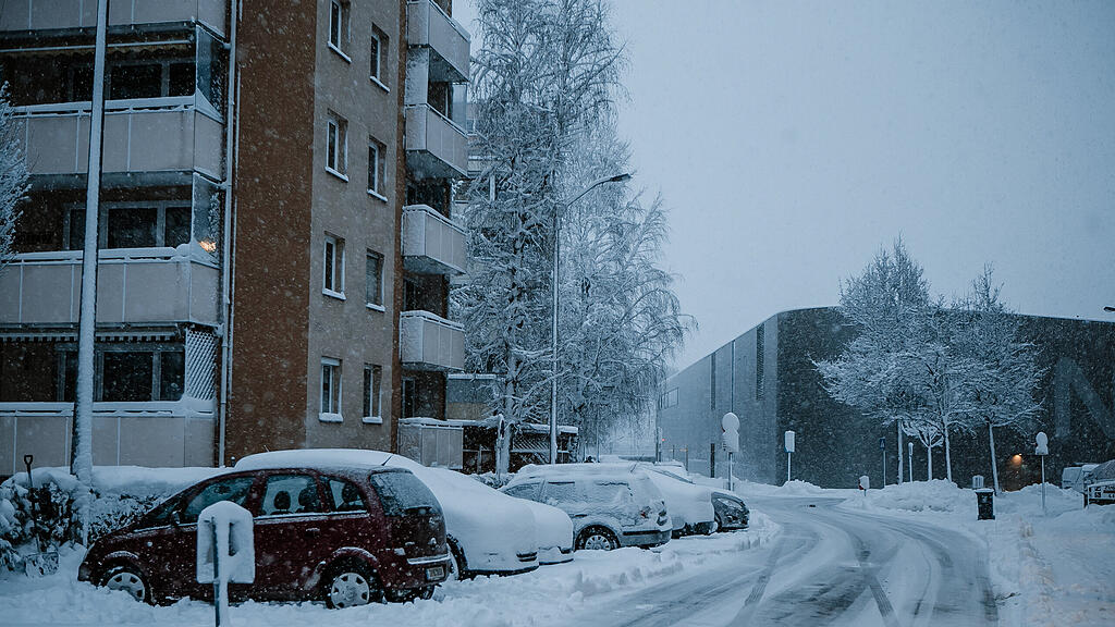 Verschneites Salzburg in den Morgenstunden