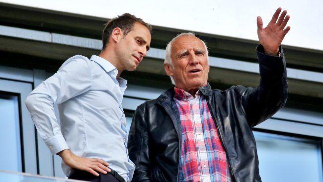 Droht für Red-Bull-Gründer Mateschitz (r.) und RB-Vereinsvorsitzenden Mintzlaff der Super-GAU?