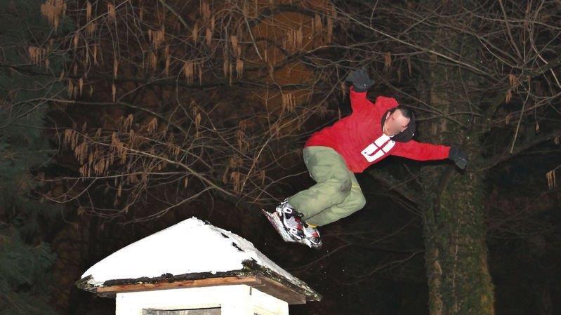 Snowboarder am Rosenhügel