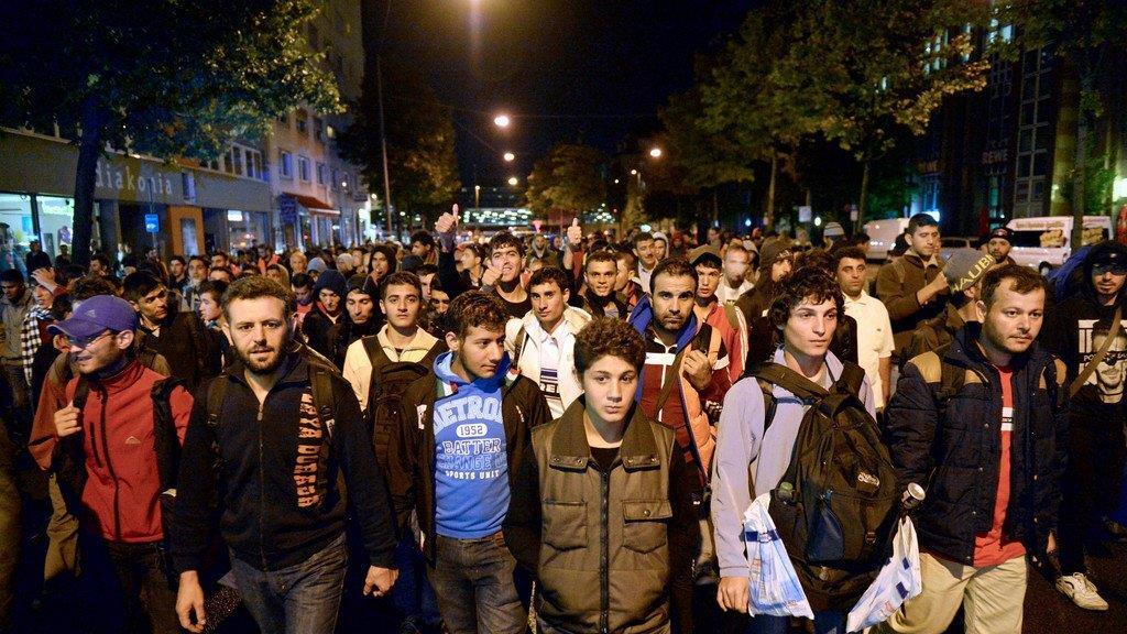 Bilder von Flüchtlingen am 12.9.15